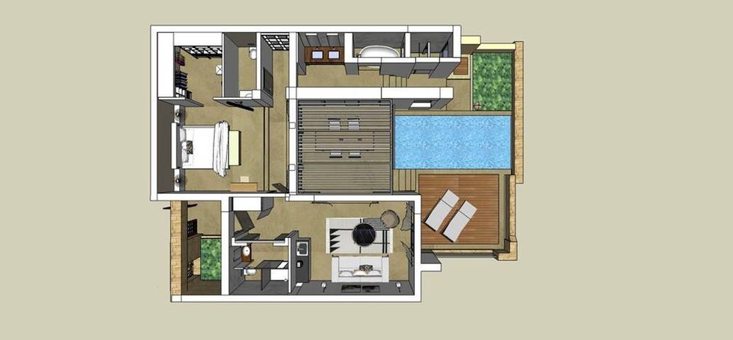 Villa für 2 Personen, mit Pool und Balkon sowie Meerblick in Chalkidiki - 4