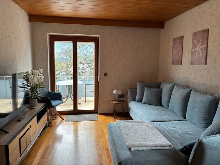 Ferienwohnung für 5 Personen, mit Balkon und Garten sowie Seeblick