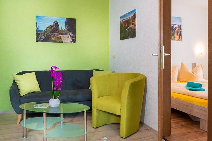 BnB für 4 Personen, mit Terrasse und Garten im Kirnitzschtal