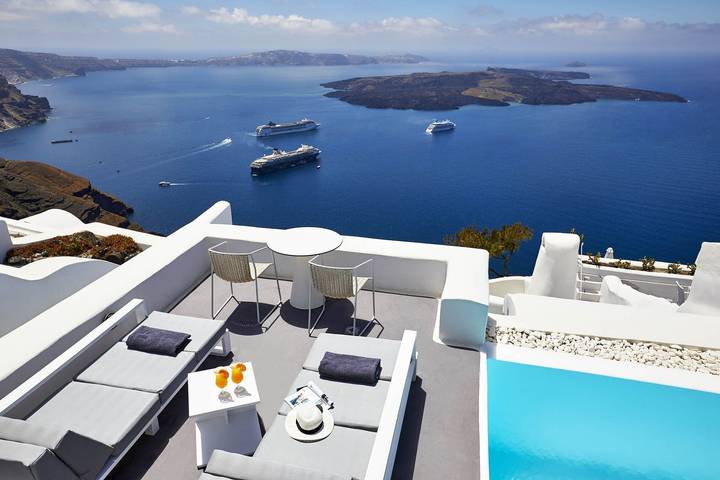 Location de vacances pour 5 personnes, avec balcon et jacuzzi dans Firostefani - 4