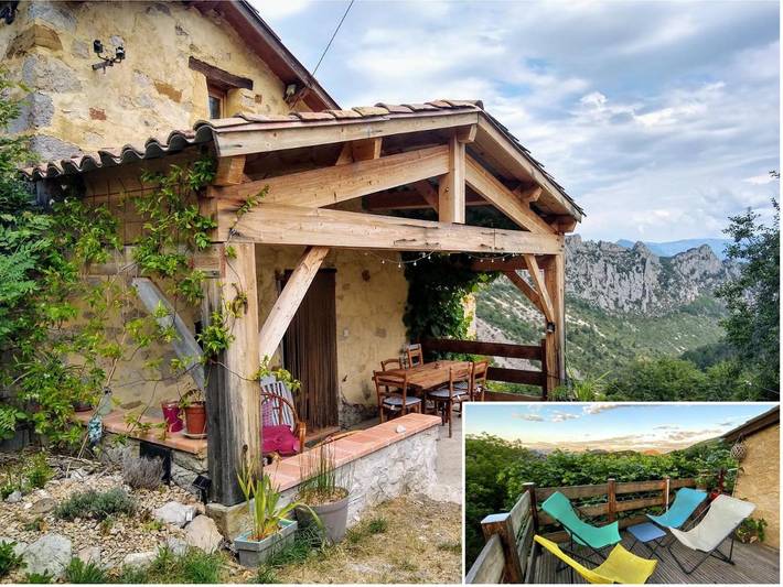 Location de vacances pour 8 personnes, avec Terrasse ainsi que Jardin et Vue à La Bâtie-des-Fonds
