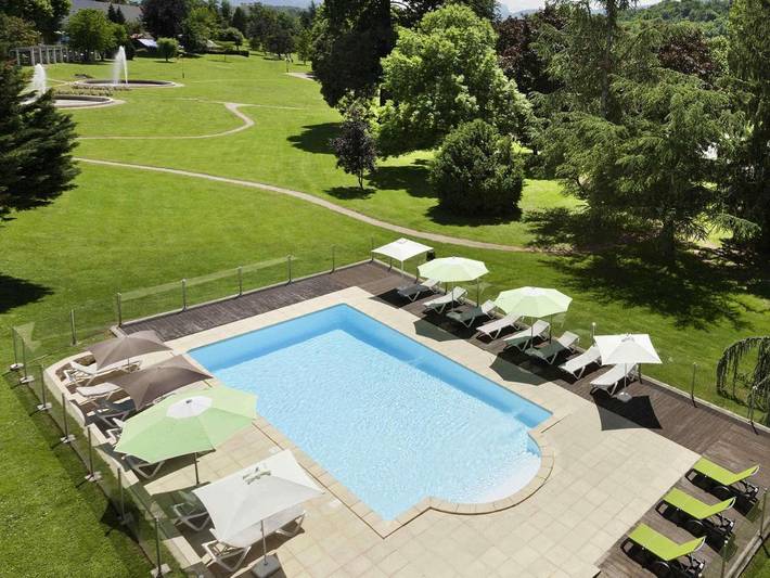 Hôtel pour 4 personnes, avec piscine et sauna ainsi que jardin et vue, animaux acceptés
