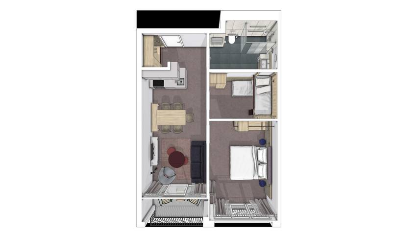 Apartahotel para 7 personas, con balcón en Suiza