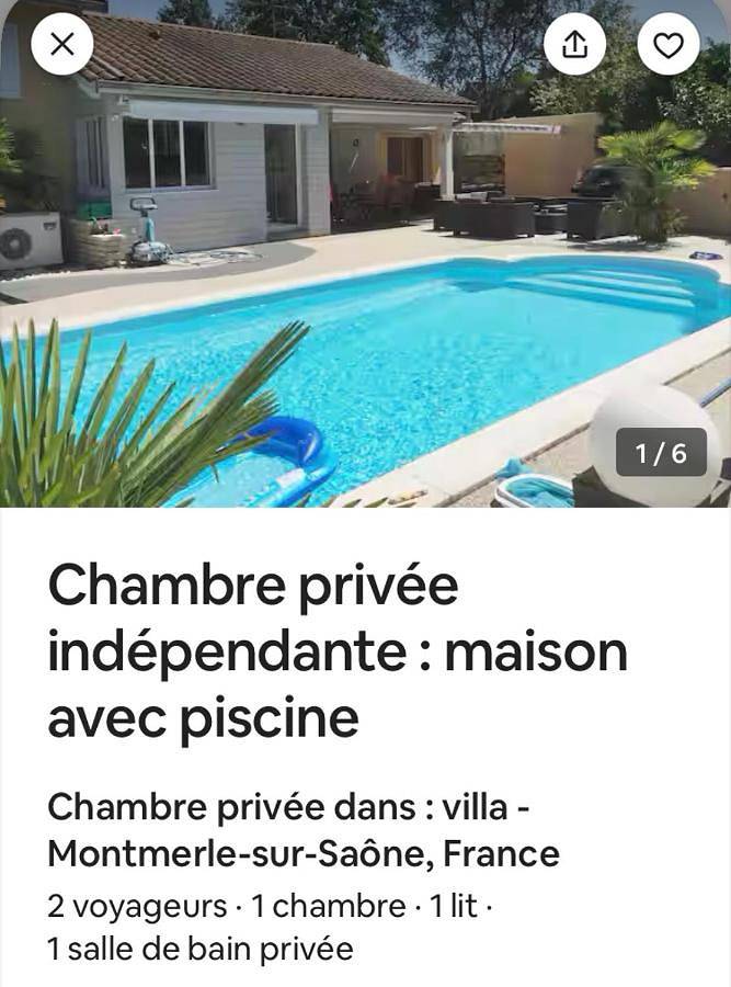 Maison d’hôte pour 2 personnes, avec piscine et terrasse ainsi que vue et jardin