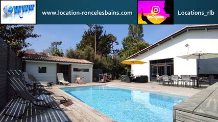 Cottage pour 12 personnes, avec terrasse ainsi que piscine et jardin dans Office De Tourisme De Ronce Les Bains