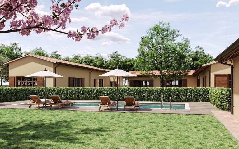 Agriturismo per 4 persone, con terrazza e piscina nonché panorama e giardino, con animali domestici a Piombino