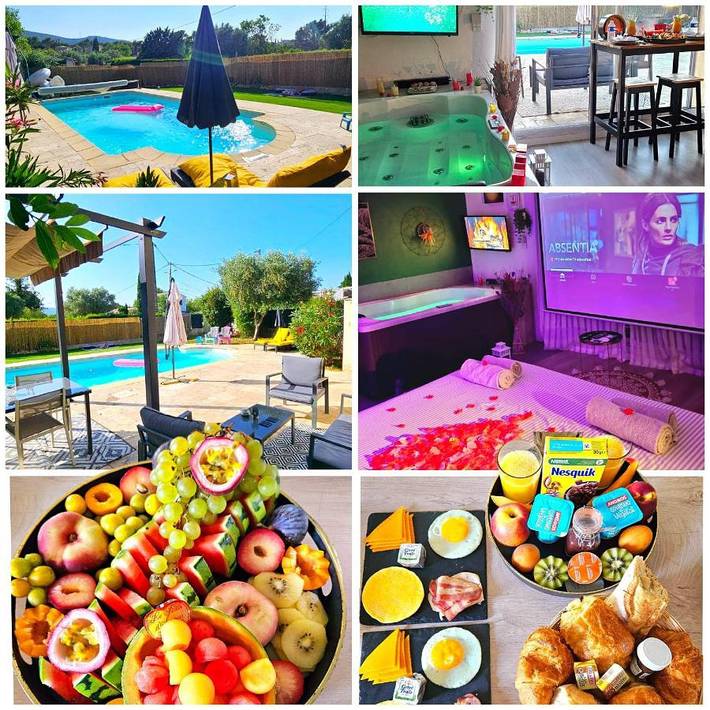 Appartement de vacances pour 2 personnes, avec jardin ainsi que piscine et jacuzzi