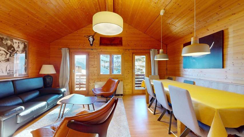 Chalet für 8 Personen, mit Balkon und Terrasse sowie Ausblick in Anniviers