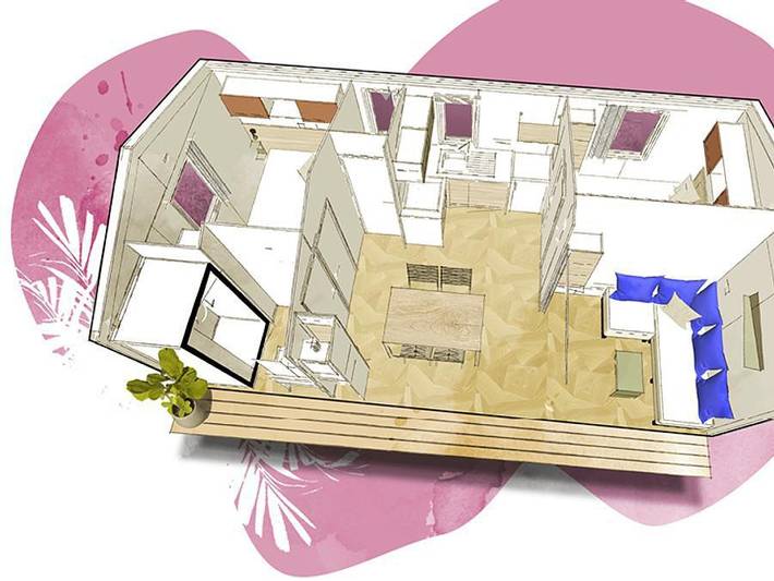 Camping Le Damier - Mobilheim 5 personen - Lavezzia - 2 Schlafzimmer + Klimaanlage in Pianottoli-Caldarello, Sartène und Umgebung