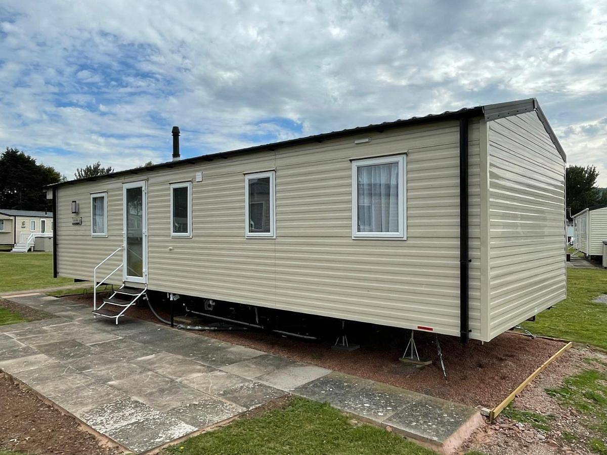 Tidal caravan in Minehead, Somerset