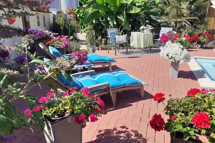 Location de vacances pour 4 personnes, avec Terrasse ainsi que Jardin et Piscine à Bindernheim