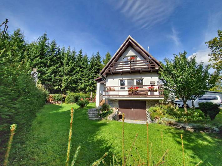 Ferienhaus für 5 Personen, mit Balkon und Garten sowie Ausblick, mit Haustier am Nationalpark Böhmerwald