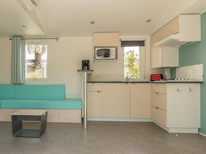 Camping l'Etoile d'Or - Mobilheim 8 personen - Cottage Familie 4 Zimmer + Klimaanlage in La Côte Vermeille, Argelès-sur-Mer