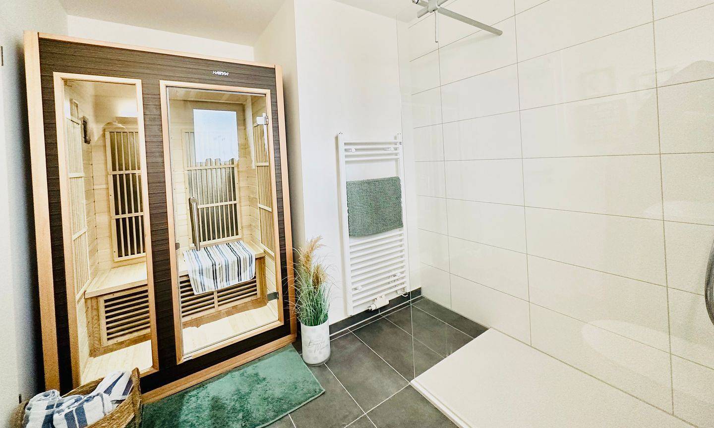 Ganze Wohnung, Surfbude - Infrarotsauna, Kamin, Waschmaschine, Balkon, eigener Parkplatz, 3 Tvs in Olpenitz, Kappeln