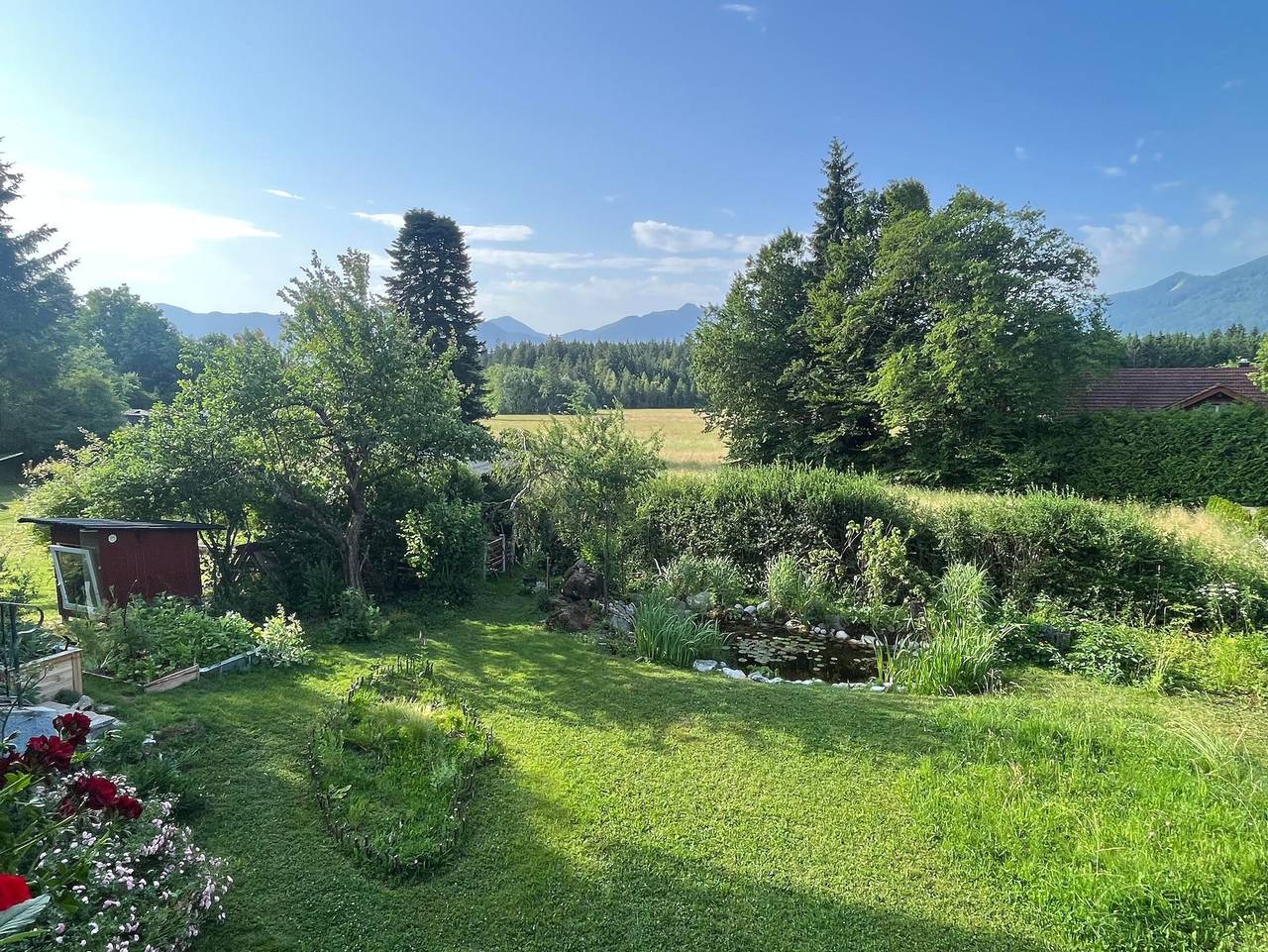 Ganze Ferienwohnung, Chalet Murnau - Gartenwohnung in Westried, Murnau am Staffelsee