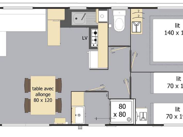 Mobil home pour 8 personnes, avec bassin pour enfant et sauna à Monterblanc - 3
