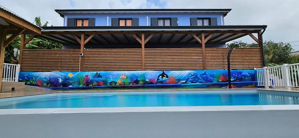 Maison de vacances pour 3 personnes, avec piscine ainsi que vue et jardin