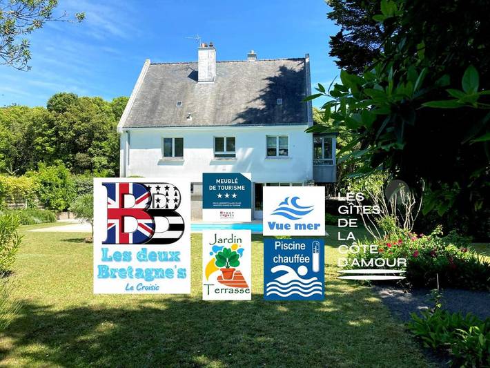 Location de vacances pour 10 personnes, avec Terrasse et Jardin ainsi que Piscine et Vue à Le Croisic