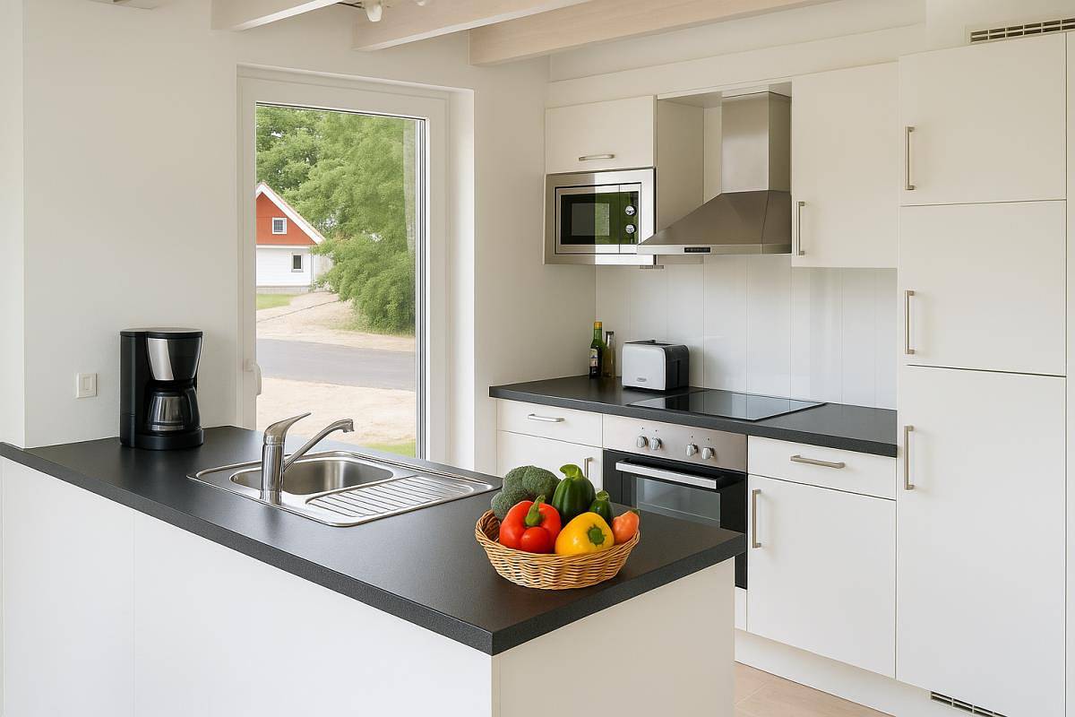 Dock 61 - tolles Ferienhaus für bis zu 4 Personen mit Kaminofen und Sauna - Haustiere herzlich willkommen, direkt am Wasser gelegen in Nordhorn, Landkreis Grafschaft Bentheim