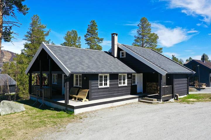 Blockhütte für 10 Personen, mit Terrasse und Garten sowie Sauna