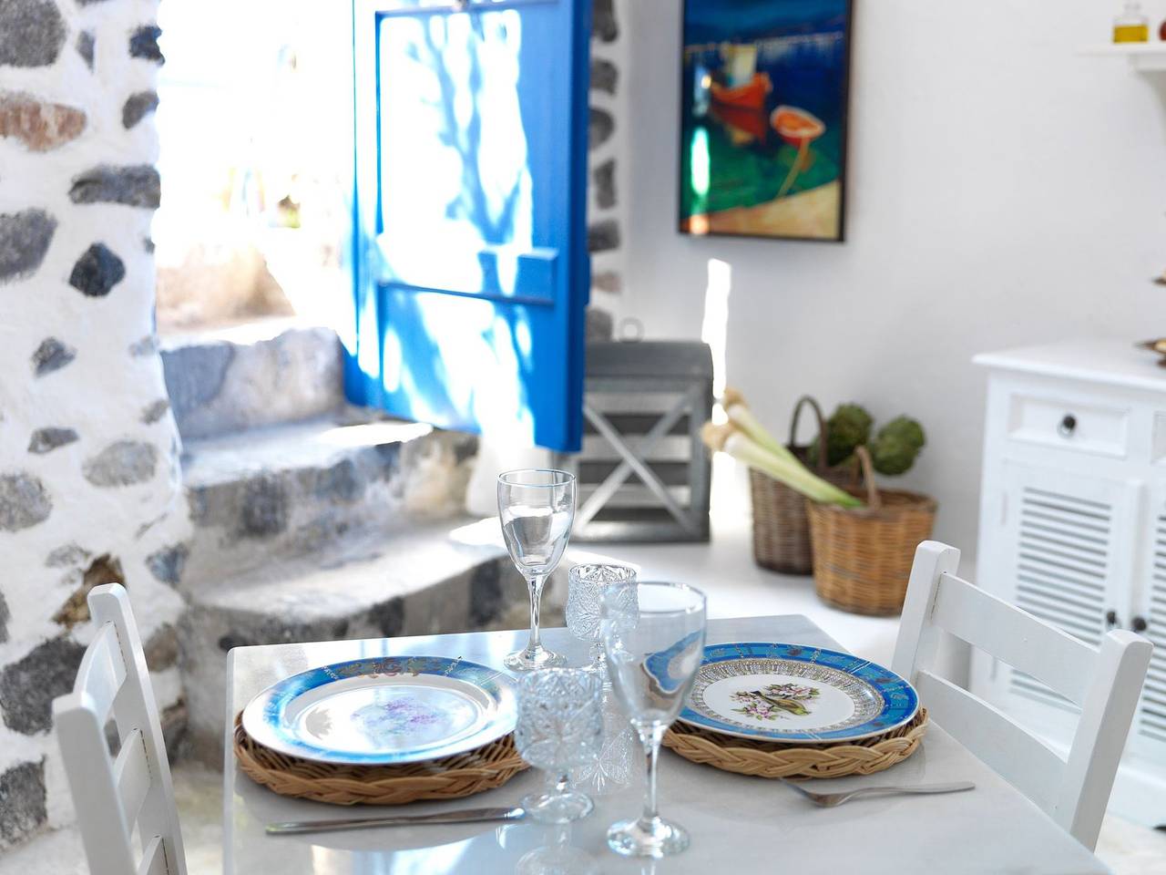 Quaint Santorini Villa | Blue House | 1 Bedroom in Exo Gonia, Santorin