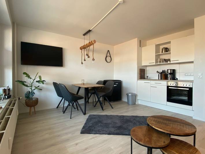 Ferienwohnung für 3 Personen, mit Balkon und Terrasse sowie Sauna und Seeblick in Eckernförde