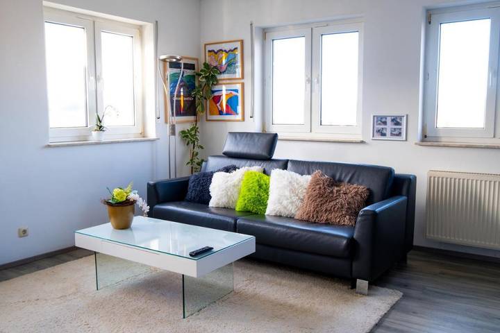 Ferienwohnung für 4 Personen, mit Balkon und Terrasse sowie Ausblick