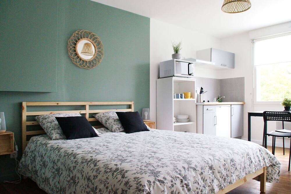 Entire apartment, Studio-Comfort-Private Bathroom-Garden View in La Roche-sur-Yon, Loire Valley
