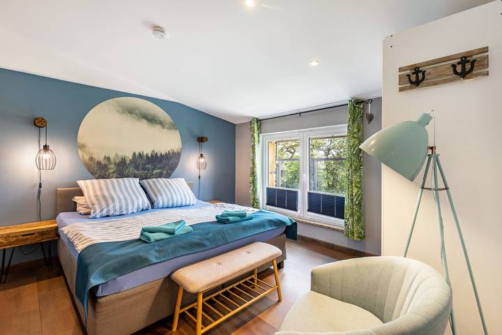 Ferienwohnung für 4 Personen, mit Balkon und Garten sowie Seeblick in Biosphärenreservat Schorfheide Chorin