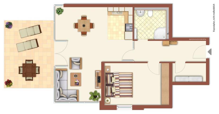 Ferienwohnung für 4 Personen, mit Terrasse und Meerblick in Hohe Düne (Warnemünde) - 2