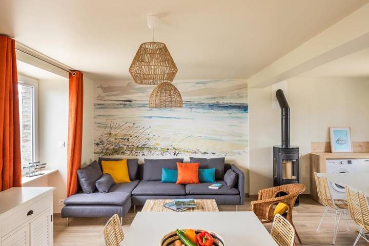 Gîte pour 5 personnes, avec terrasse et vue dans Plage De L Epi Saint Benoit Des Ondes