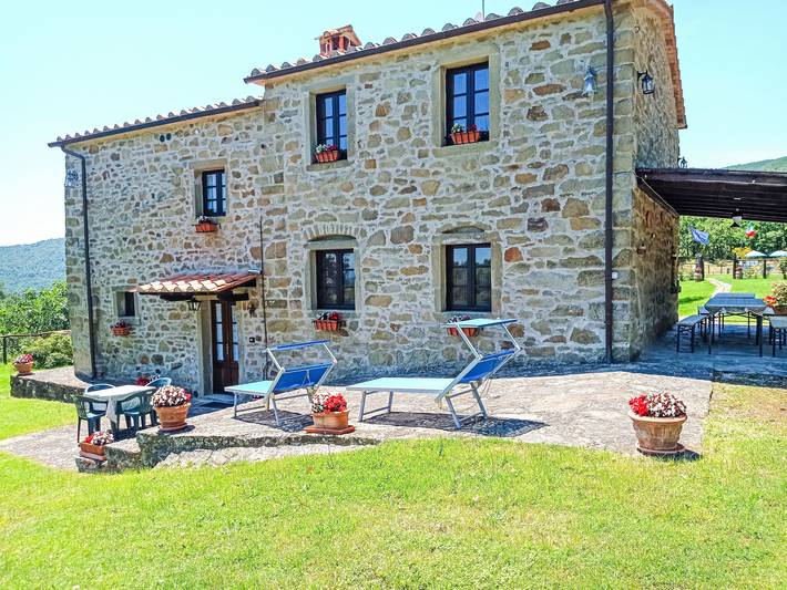 Maison de vacances pour 8 personnes, avec jardin ainsi que vue et balcon en Toscane