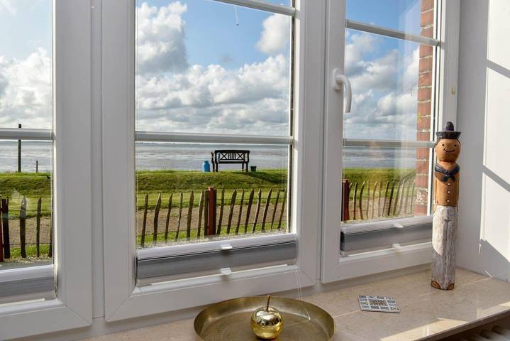 Ferienwohnung für 2 Personen, mit Terrasse und Garten sowie Sauna und Seeblick auf den Halligen