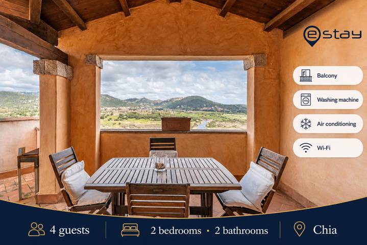 Ferienhaus für 4 Personen, mit Meerblick und Balkon/Terrasse sowie Terrasse in Domus De Maria