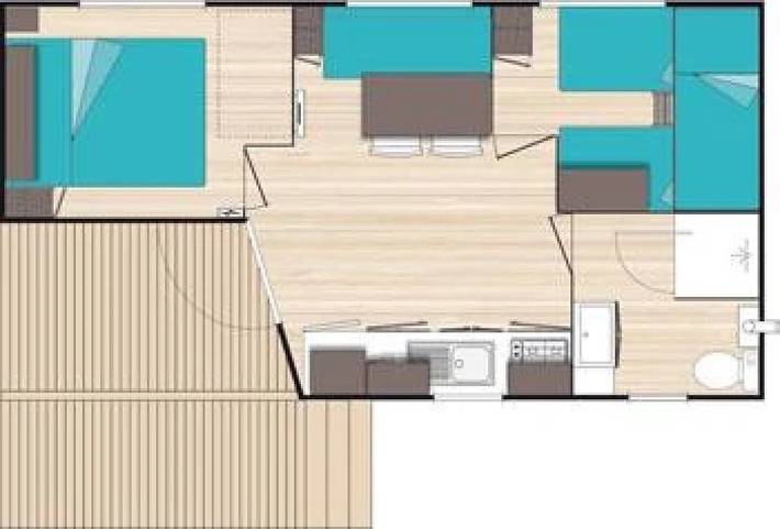 Wohnwagen für 4 Personen, mit Kinderpool in Les Vans - 3
