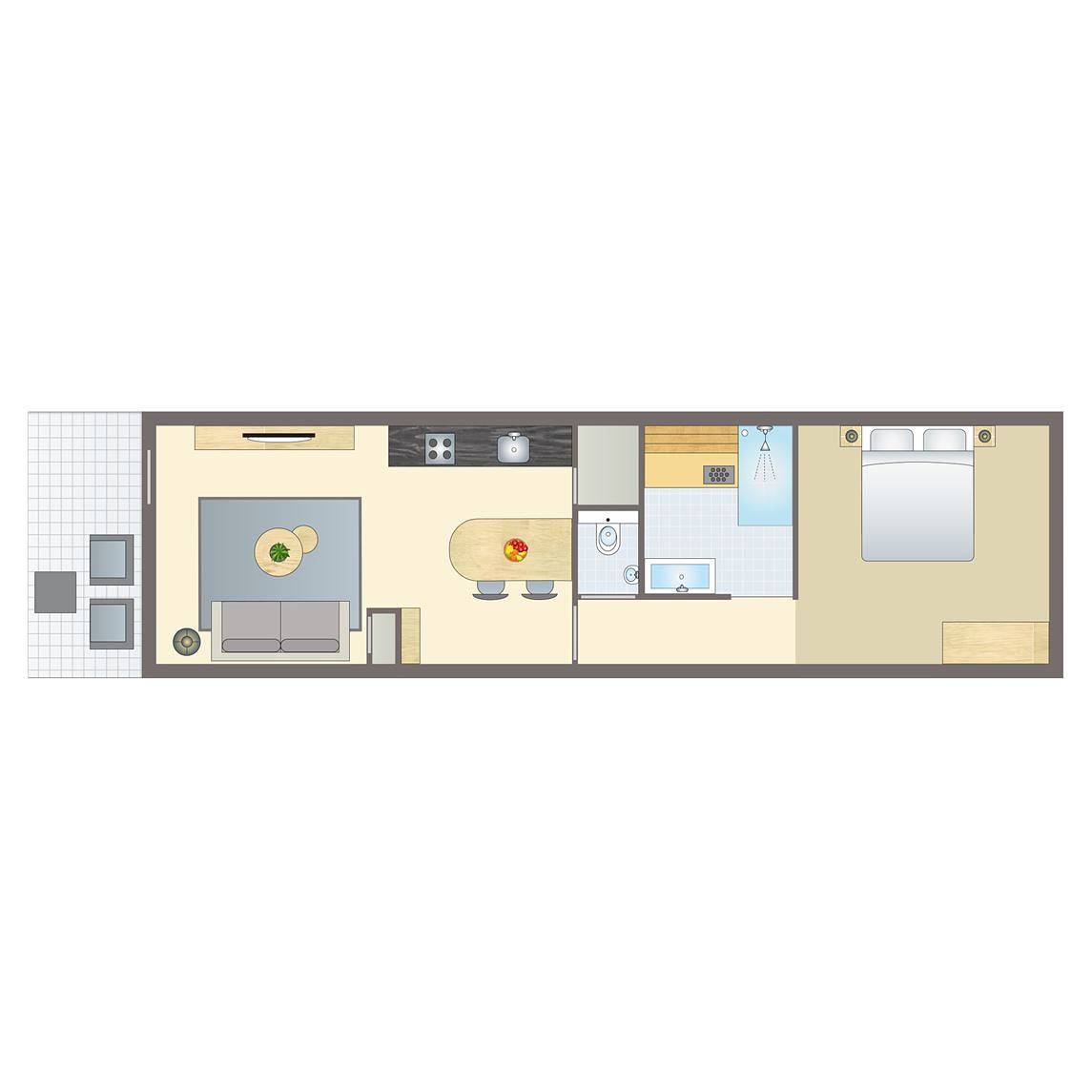 Bungalow für 2 Personen mit Balkon/Terrasse in Ouddorp, Goeree-Overflakkee
