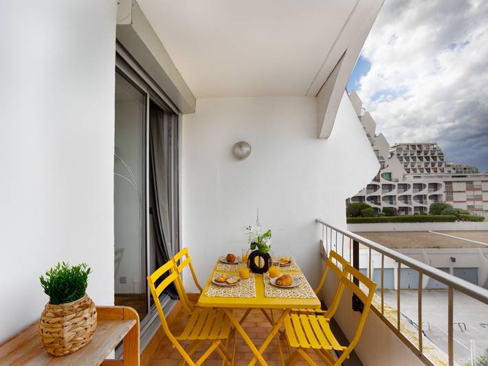 Ferienwohnung für 4 Personen, mit Terrasse und Ausblick in La Grande-Motte