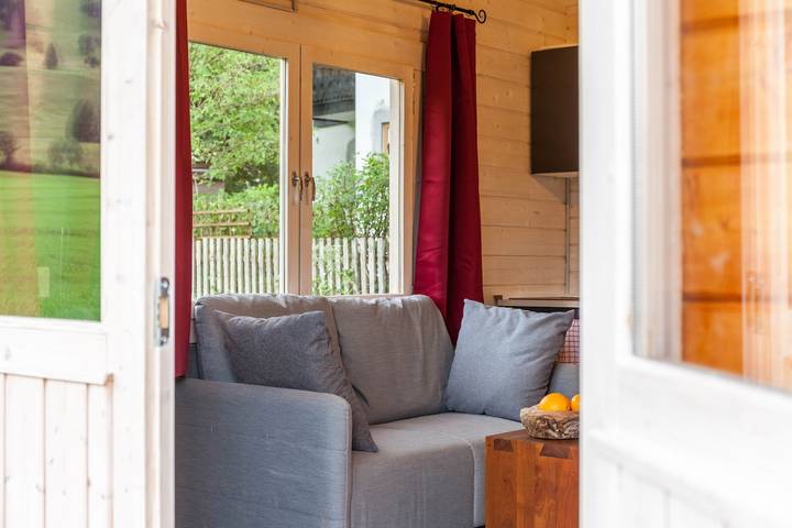 Tiny House "Sundowner Cabin in the Green" avec vue sur montagne, terrasse et jardin in Oberammergau, Alpes bavaroises