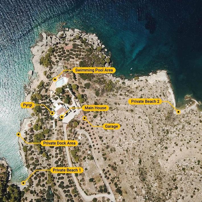 Location de vacances pour 17 personnes, avec jardin ainsi que piscine et vue, animaux acceptés dans Spetses - 2