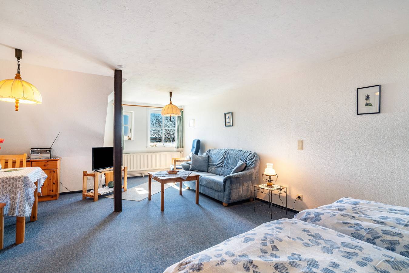Ganze Wohnung, Apartment „Fewo Weitblick“ mit Seeblick, Gemeinschaftsgarten und Wlan in Pellworm, Nordseeküste