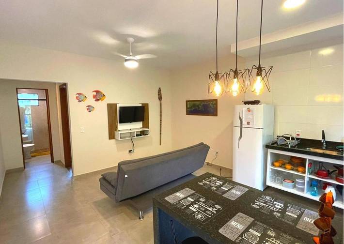 Casas e apartamentos de temporada para 4 pessoas, com vista e piscina e ainda balcão em Lagoinha (Ubatuba)