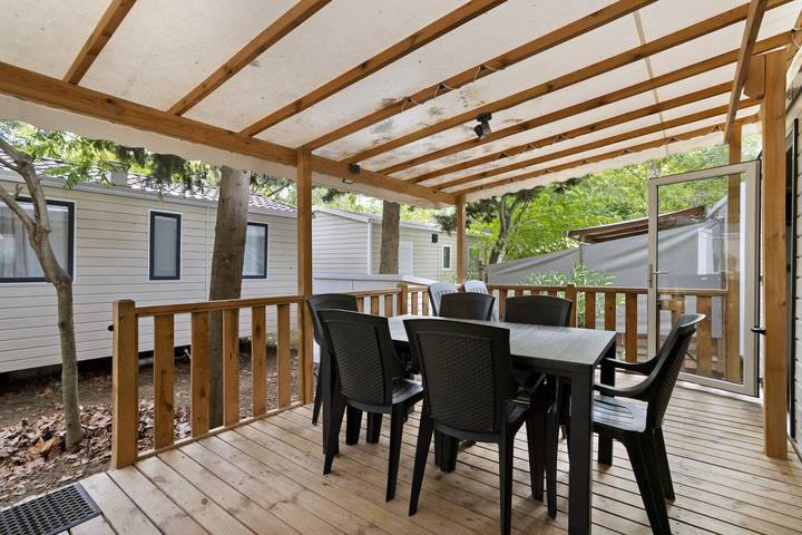 Mobilheim 'Bienvenue' mit privater Terrasse, WLAN und Klimaanlage, Baujahr 2023 in Saint-Cyprien, Mittelmeerküste (Frankreich)