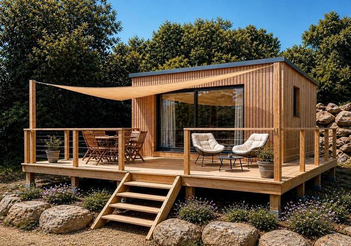 Chalet pour 3 personnes, avec terrasse