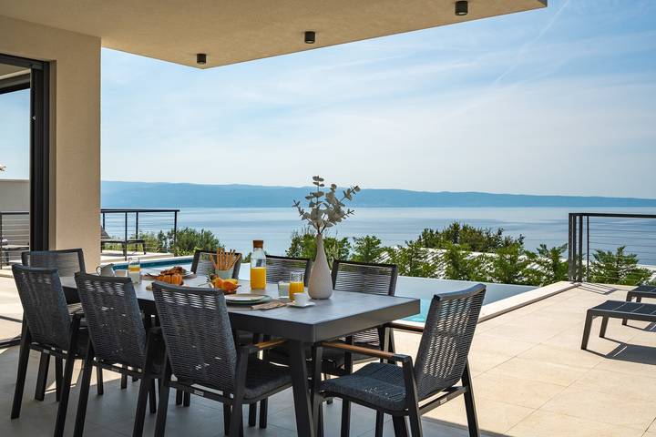Stilvolle Villa Olea mit beheiztem Pool und Panoramablick aufs Meer in Podstrana, Split-Dalmatien