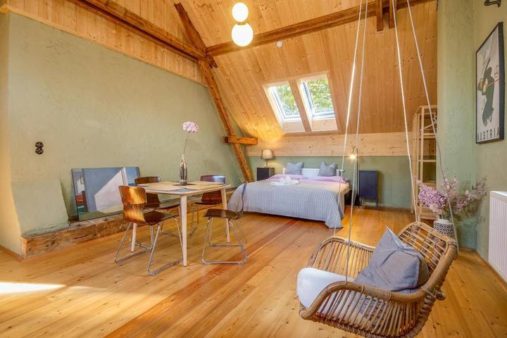 Ferienwohnung für 4 Personen, mit Garten und Ausblick