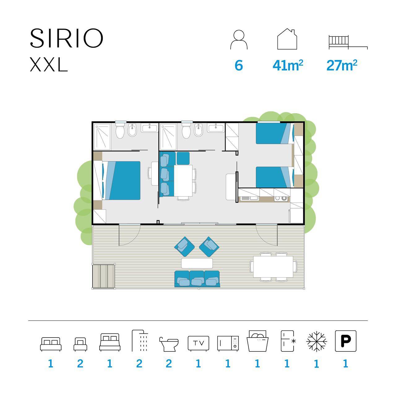 Feriendorf Isamar Mobilehome Sirio Xxl Agisa für 6 Personen in Chioggia, Venedig Provinz