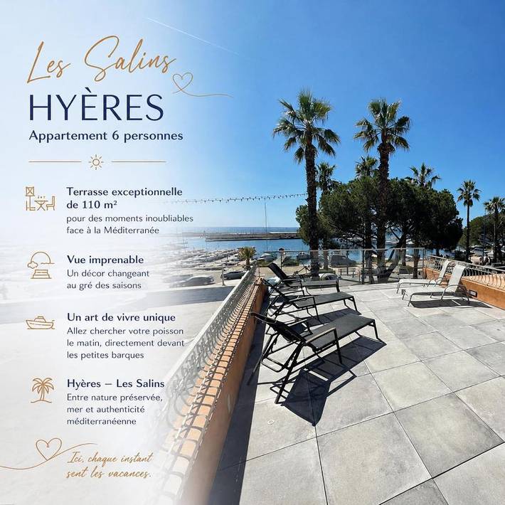 Appartement de vacances pour 6 personnes, avec Balcon ainsi que Terrasse et Vue