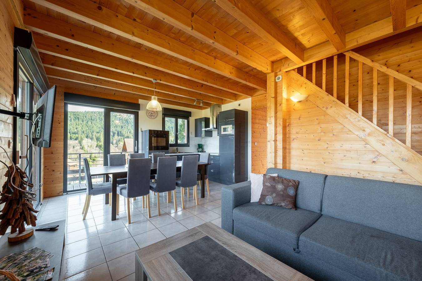 Chalet 'La Vue De Longemer' mit Bergblick, privater Terrasse und Garten in Xonrupt-Longemer, Regionaler Naturpark Belchen der Vogesen