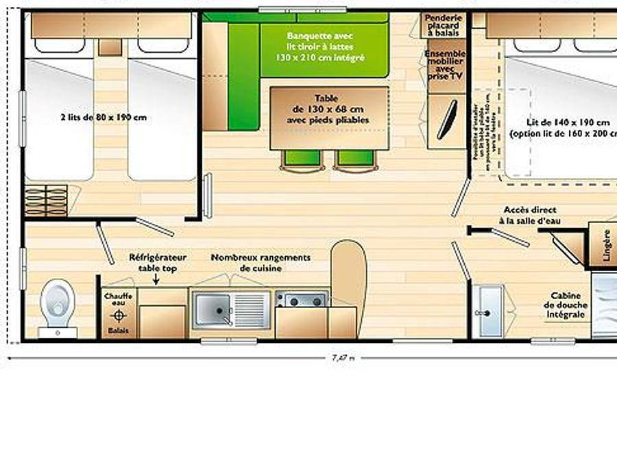 Camping Barataud - Mobile home 4 persons - Super Mercury in Saint-Denis-d'Oléron, Côte de Beauté