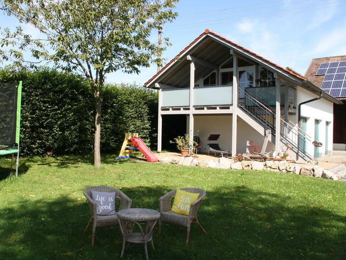 Bauernhof für 4 Personen, mit Balkon und Balkon/Terrasse sowie Terrasse und Garten